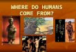 WHERE DO HUMANS COME FROM? Origin Stories Origin Stories are stories that we humans tell ourselves about where our species, and oftentimes our cultures,