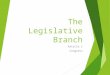 The Legislative Branch Article I Congress. What do you already know?  Constitution?  Houses?  Terms?  Qualifications?  ETC?