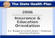 2006 Insurance & Education Orientation The State Health Plan S.C. Budget & Control Board Employee Insurance Program