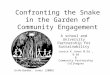 Confronting the Snake in the Garden of Community Engagement A school and University Partnership for Sustainability Janice K Jones M.Ed., B.Ed & Community