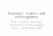 Economic rights and infringement Prof. Estelle Derclaye University of Nottingham Turin, 25 October 2012