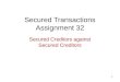 1 Secured Transactions Assignment 32 Secured Creditors against Secured Creditors