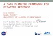 A DATA PLANNING FRAMEWORK FOR DISASTER RESPONSE KEN KEISER MANIL MASKEY* UNIVERSITY OF ALABAMA IN HUNTSVILLE ESIP Summer Meeting Session on: Data System