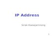 1 IP Address Sirak Kaewjamnong. 2 Three Level of Address Host name –ratree.psu.ac.th Internet IP address –192.168.100.3 (32 bits address with “ dot-decimal