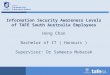 Information Security Awareness Levels of TAFE South Australia Employees Hong Chan Bachelor of IT ( Honours ) Supervisor: Dr Sameera Mubarak
