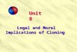 Legal and Moral Implications of Cloning Unit 8 Stage 1: Warming-up Activities Stage 2: Reading-Centred Activities Stage 3: Vocabulary Exercises Stage