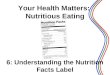 6: Understanding the Nutrition Facts Label 1 Your Health Matters: Nutritious Eating