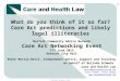 What do you think of it so far? Care Act predictions and likely legal illiteracies Robin Murray-Neill, Independent advice, support and training on behalf