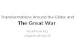 Transformations Around the Globe and The Great War Pre-AP Unit #12 Chapters 28 and 29