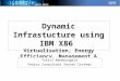 Dynamic Infrastucture using IBM X86 Virtualisation, Energy Efficiency, Management & Control Tikiri Wanduragala Senior Consultant Server Systems