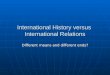 International History versus International Relations Different means and different ends?