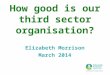 How good is our third sector organisation? Elizabeth Morrison March 2014