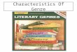 Characteristics Of Genre. Poetry Definition: Is a short form of literature  Authors expression of feelings, opinions  Figurative language- metaphors,