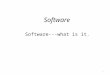 Software Software---what is it. 1. Topics Application vs. system software Productivity software Multimedia software Entertainment software Educational