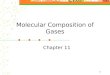 1 Molecular Composition of Gases Chapter 11. 2 Gay-Lussac’s law of combining volumes of gases At constant temperature and pressure, the volumes of gaseous