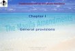 Chapter I General provisions January 20111 Maritime Training & Human Element Section IMO Familiarization with the 2010 Manila Amendments