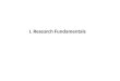 I. Research Fundamentals. Q: Which of the following is a researcher? I. Research Fundamentals (cont.)