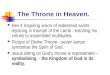 The Throne in Heaven. Rev 4 Inspiring vision of redeemed saints rejoicing in triumph of the Lamb - extolling his virtues to assembled multitudes. Picture