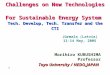 Challenges on New Technologies For Sustainable Energy System Tech. Develop, Tech. Transfer and the CTI Jūrmala (Latvia) 11-14 May, 2005 Morihiro KURUSHIMA