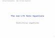 Stellar Atmospheres: Non-LTE Rate Equations 1 The non-LTE Rate Equations Statistical equations