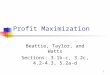 1 Profit Maximization Beattie, Taylor, and Watts Sections: 3.1b-c, 3.2c, 4.2-4.3, 5.2a-d