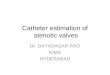 Catheter estimation of stenotic valves Dr. DAYASAGAR RAO KIMS HYDERABAD