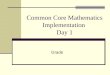 Common Core Mathematics Implementation Day 1 Grade