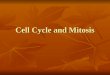 Cell Cycle and Mitosis. Cell Division The process by which a cell divides into two new “daughter” cells. The process by which a cell divides into two