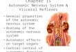 Chapter 15 Autonomic Nervous System & Visceral Reflexes General properties of the autonomic nervous system Anatomy of the autonomic nervous system Autonomic