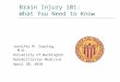 Brain Injury 101: What You Need to Know Jennifer M. Zumsteg, M.D. University of Washington Rehabilitation Medicine April 30, 2010