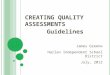 CREATING QUALITY ASSESSMENTS Guidelines James Greene Harlan Independent School District July, 2012