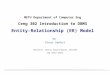 METU Department of Computer Eng Ceng 302 Introduction to DBMS Entity-Relationship (ER) Model by Pinar Senkul resources: mostly froom Elmasri, Navathe and