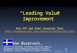 “Leading Value Improvement” This PPT and other resources from:  