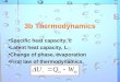 3b Thermodynamics Specific heat capacity, c Latent heat capacity, L Change of phase, evaporation First law of thermodynamics,