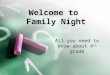 Welcome to Family Night All you need to know about 4 th grade