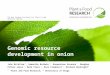 The New Zealand Institute for Plant & Food Research Limited Genomic resource development in onion John McCallum *, Samantha Baldwin *, Roopashree Revanna