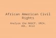 African American Civil Rights Analyze the NAACP, UNIA, ADL, ACLU