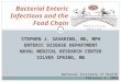 S TEPHEN J. S AVARINO, MD, MPH E NTERIC D ISEASE D EPARTMENT N AVAL M EDICAL R ESEARCH C ENTER S ILVER S PRING, MD Bacterial Enteric Infections and the