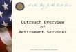 Outreach Overview of Retirement Services. 2 Outreach Overview Agenda Review of Customer Services Overview of OPM Website and Services Online application