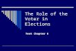 The Role of the Voter in Elections Text Chapter 6