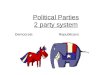 Political Parties 2 party system DemocratsRepublicans