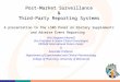 Post-Market Surveillance & Third-Party Reporting Systems A presentation to the LSRO Panel on Dietary Supplements and Adverse Event Reporting Rick Kingston