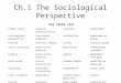 Ch.1 The Sociological Perspective Key Terms (44) common sensesymbolic interactionismvalidityexperiment sociological perspectivefunctional analysisreliabilityexperimental