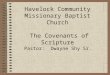 Havelock Community Missionary Baptist Church The Covenants of Scripture Pastor: Dwayne Shy Sr