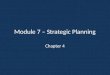 Module 7 – Strategic Planning Chapter 4. Learning Objectives LO1 LO1 Summarize the basic steps in any planning process LO2 LO2 Describe how strategic