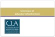 Overview of Educator Effectiveness. SB 191: SB 191: CONCERNING ENSURING QUALITY INSTRUCTION THROUGH EDUCATOR EFFECTIVENESS (EQUITEE). A system to evaluate