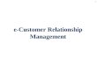 1 e-Customer Relationship Management. 2 Introduction Customer relationship management (CRM) –Focuses on providing and maintaining quality service for