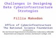Challenges in Designing Data Cyberinfrastructure Strategies Fillia Makedon Office of Cyberinfrastructure The National Science Foundation on leave from
