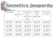 MendelP square s Genotyp e/ Phenoty pe Does not belong Lorenzo’ s Oil $10 $20 $30 $40 $50 Genetics Jeopardy Genetics Jeopardy