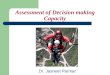 Assessment of Decision making Capacity Dr. Jasneet Parmar